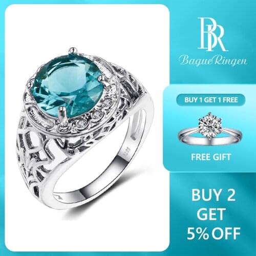 Bague Ringen Vintage Silver 925 Jewelry Charms Ring For Women Created Alexandrite Gemstone Party Anniversary Ring Female Gift