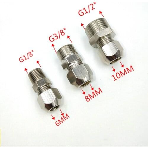 1/8"1/4"3/8"1/2"Male Thread Pipe Connector Compression Fitting Connector Pipe connector copper pipe fitting
