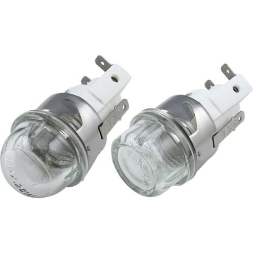 Oven Bulb Microwave Lamp w/ Ceramic Base 25W Flat Head/Round Head Tempered Glass Heat Temp Resistant 500