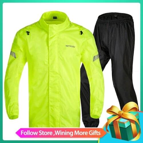 Motoboy Fashion Raincoat Waterproof Light Weight Jacket Pant Set 190T Polyester Coating Gear Men Unisex Fox Motocross