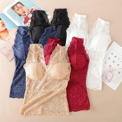 Camisole Woman Lingerie Floral Lace Summer Women Tank Top Bra Crochet Vest Womens Bustier Crop Top Female Underwear Comfortable