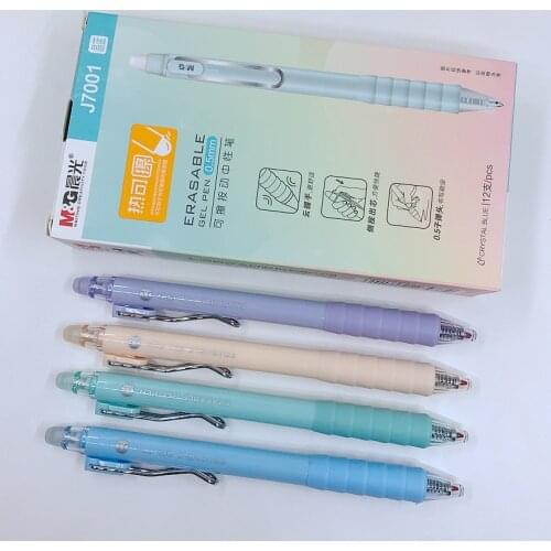 M&G Kawaii School Stationery Blue Ink Color Bullet 0.5mm Point Magic Erasable Gel Pen For Writing Office Supplies Kid Gift J7001