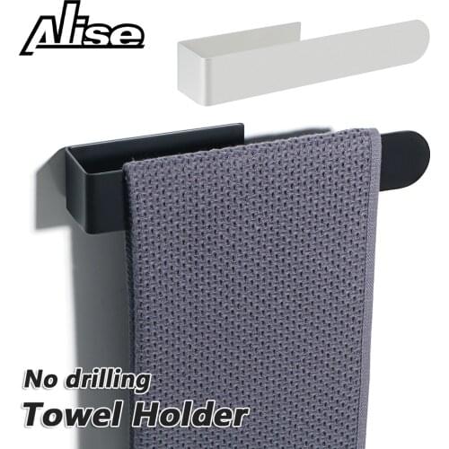 Towel Rails Wall Mounted Bathroom Towel Holder Hand Towel Holder SUS304 Stainless Steel No drilling Bathroom Shelf Storage Rack