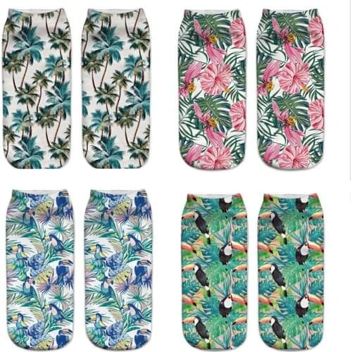 Flamingo Socks New 3D Printing Comfortable Polyester Women Durable Socks Cute Low Cut Foot Wax Cartoons Comfortable Type Young f