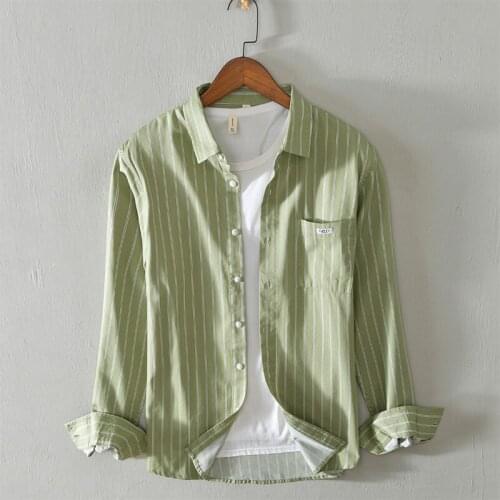 Autumn and spring long sleeve striped casual men shirt cotton fashion shirts for men comfortable stripe shirt mens camisa