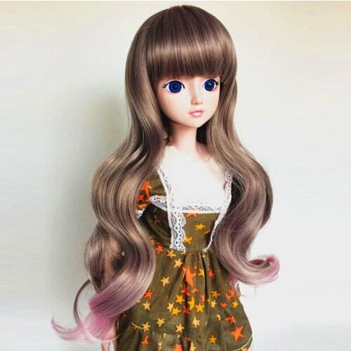 Doll wig high temperature fiber BJD wig Gradient long curly wig girl for 1/3 1/4 1/6 1/8 BJD DD SD MSD YOSD Doll accessories