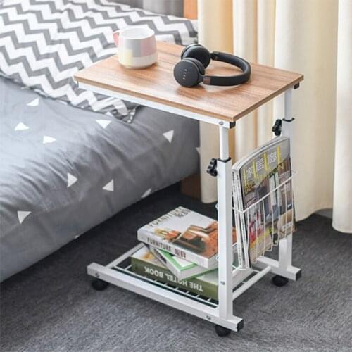 Modern Minimalist Corner Bedroom Table Small Coffee Table Moving Bedside Table Living Room Mini Sofa Cabinet with Brake Roller
