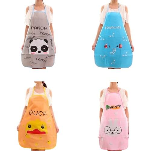 Cute Cartoon Waterproof Apron Kitchen Restaurant Cooking Bib Aprons Kitchen Cleaning Tools