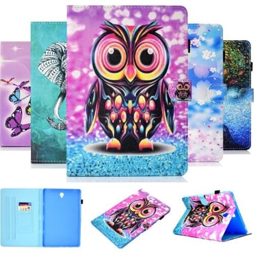 Stand Tablet Case For Samsung Galaxy Tab S4 10.5''T830 T835 2018 Cartoon Painted PU Leather Case Tab S4 2018 SM-T835 10.5 Cover