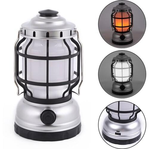LED Outdoor Camping Retro Kerosene Lamp Portable Indoor Household Emergency Nightlights Vintage Light Lantern Camping Accessorie
