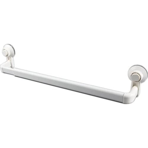 Toilet Vacuum Suction Cup Towel Rack Bathroom Seamless Non-Perforated Single Rod Towel Rack Retractable Storage 52CM