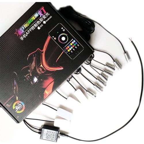 Universal 12 in 1 RGB LED With 10M Car Styling Decorative Atmosphere Lamps Floor Foot Interior Light Bluetooth App Control 12V