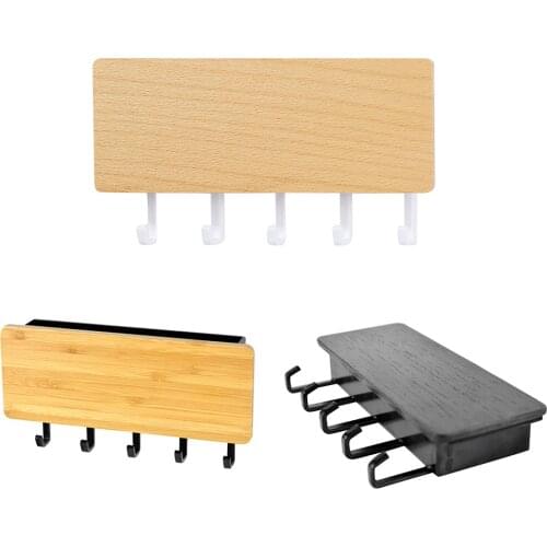 Key Hanger Decorative Simple Small Wall Hook Space Saving Easy Install Wooden Door Back Storage Rack