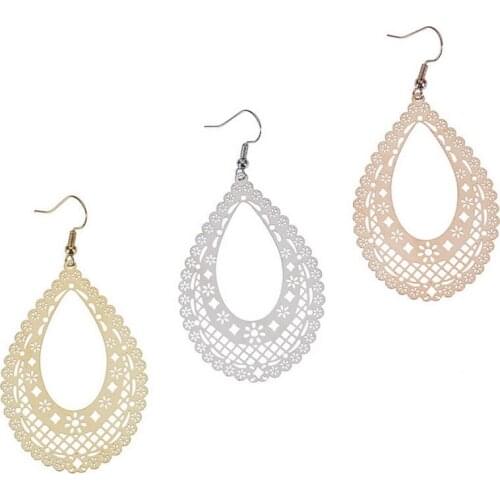 Gold Filled Cutout Teardrop Earrings for Women 2021 New High Quality Simple Boutique Graceful Bridesmaid Jewelry Gifts for Her