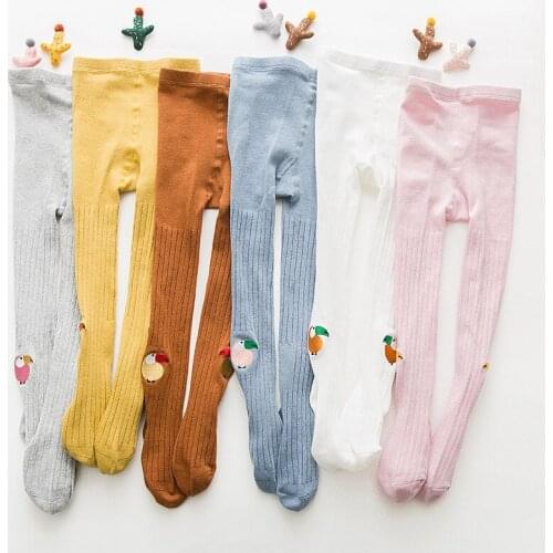 1 Pair 6 Style Childrens Soft Pantyhose Cartoon Embroidery Cotton One-piece Socks Knitted Embroidery Leggings For Girls Gift