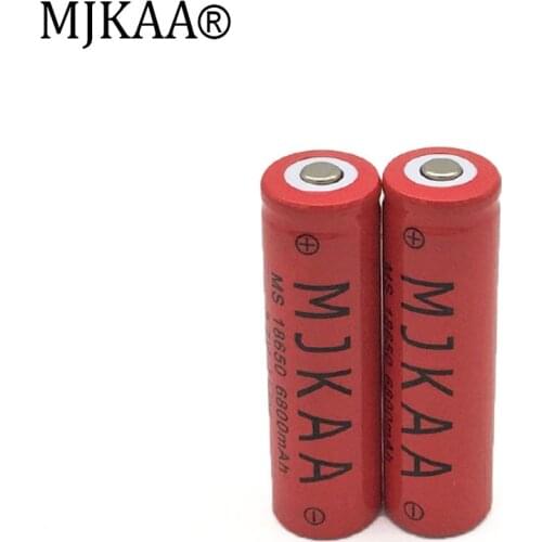 MJKAA 2pcs/lot Rechargeable 18650 3.7V 6800mAh Battery Li-ion Lithium Battery for Flashlight Torch Laser Pen Lamp For Toy