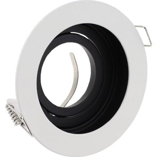 2pcs Embedded White Round Square Led Ceiling MR16 Downlight Housing Adjustable Frame GU10 Bulb Fixture Spotlight Holder Fitting