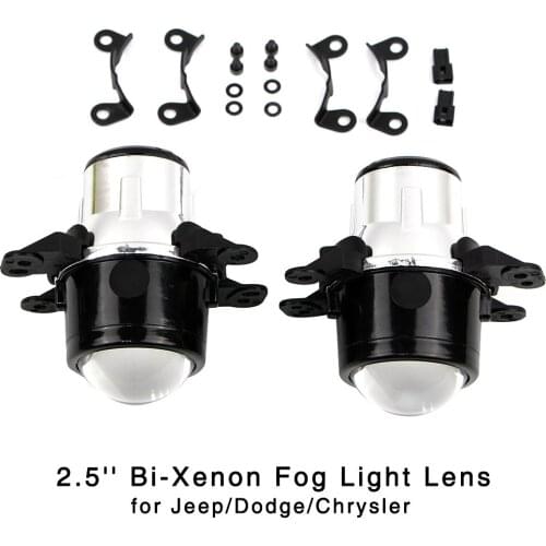 2.5'' Bi-Xenon H11 Fog Light Projector Lens for Jeep Dodge Chrysler Fiat HID Light High / Low Beam Fog Lamp