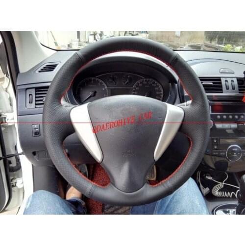 QDAEROHIVE Artificial micro fiber Leather Car Steering Wheel Cover for Nissan Tiida Sylphy Sentra Versa Note 2014-2017