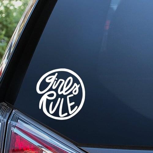 Black/Sliver Girls Rule Sticker Waterproof Decals Car Styling Accessories Vinyl Window Decor Removable S358