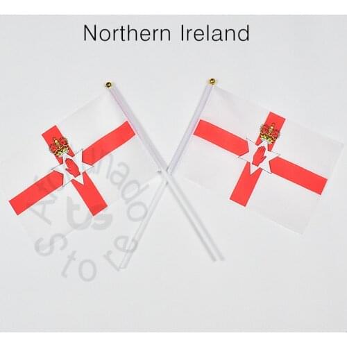 Northern Ireland 14*21cm 10pcs flag Banner Hand waving Flag National Flag for meet,Parade,party.Hanging,decoration
