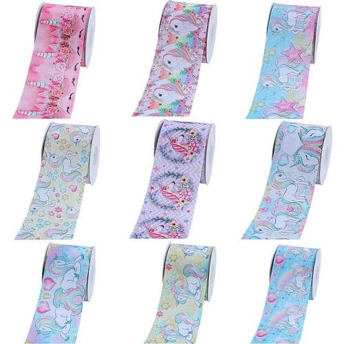FLRA Ribbon (50yards/lot) Hot sale watercolor unicorn designer ribbon