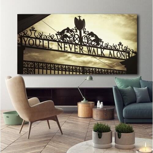 HD Printing Canvas Painting Sports Liverpool Iron Gate You'll Never Walk Alone Home Decor Wall Art Posters Modular Picture Mural