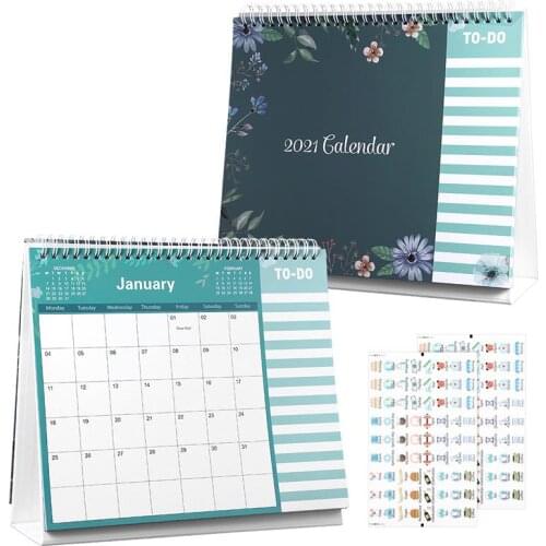 2021 Desk Calendar 12 Months Standing Calendar Runs 2021 Full Year Calendar Bonus 2 Sheets Stickers for Home & Office
