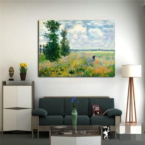 Poppy Field Argenteuil by Claude Monet Reproduction Quality Handmade Oil Painting Canvas Wall Art Gift Home Decor No Frame CM002