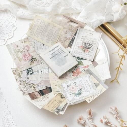 KLJUYP 100pcs Vintage Demo Junk Journal Card for Bullet Journal Planner Making