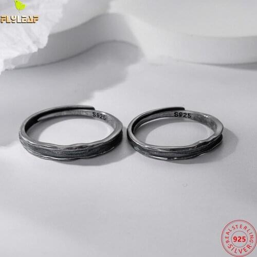 925 Sterling Silver Retro Irregular Couple Ring For Women Men Personality Handmade Vintage Jewelry