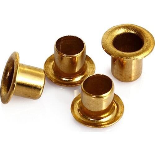 Brass Metal Eyelets Hollow Rivet Nut Copper Through Hole Rivet Grommets 0.9 1.3 1.5 2 2.3 2.5 3 3.5 4 5 6mm Copper Hollow Rivet