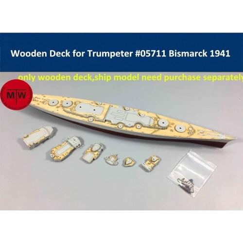 1/700 Scale Wooden Deck for Trumpeter 05711 Germany Bismarck Battleship 1941 Model Kits