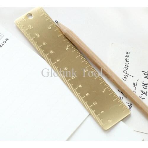 13cm Mini Outdoor Brass Ruler Bookmark Double Scale Cm&Inch Digital Traveler Notebook
