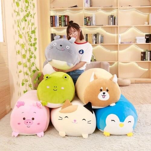 30/60CM Soft Animal Cartoon Pillow Cushion Cute Fat Dog Cat Totoro Penguin Pig Frog Plush Toy Stuffed Lovely kids Birthyday Gift