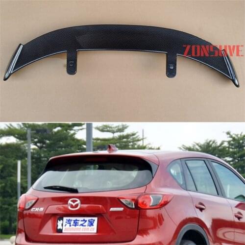 Use For 2012-2016 Mazda CX-5 ABS Plastic Carbon Fiber Look Hatchback SUV Roof Rear Wing Body Kit Accessories
