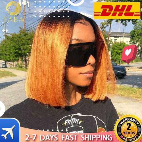 Blonde Bob Lace Front Human Hair Wigs 150% Pre Plucked Ombre Remy Human Hair Wigs Brazilian Lace Frontal Wig For Woman