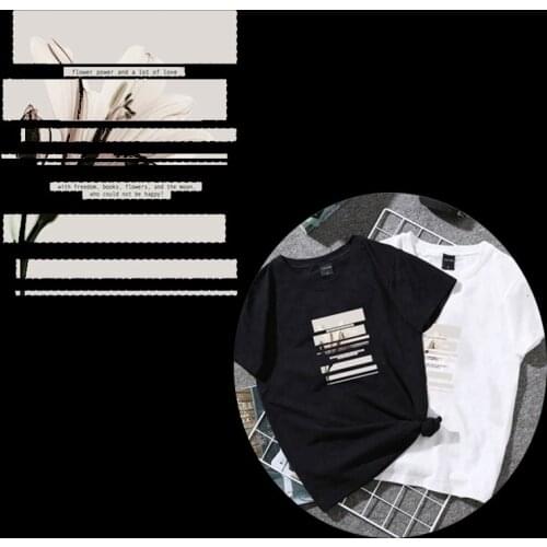 Interlacing flowers Patch Heat transfer Printing Stickers Diy Women Clothes Flower deal Iron Iron on Patches for Clothing Girl