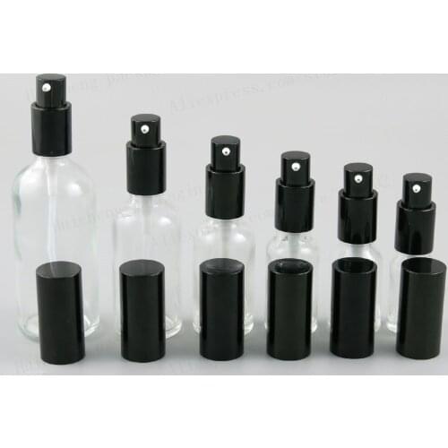 Glass Shampoo Bottle With Aluminium Lotion Pump Travel Glass Cream Cosmetic Containers 100ML 50ML 30ML 20ML 15ML 10ML 200PCS