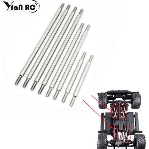 8PCS Titanium Alloy TRX4 Chassis Pull Rod Anti-rust Rod without Ball Joint for RC Car TRX-4 324 Wheelbase Defender Tactical Unit