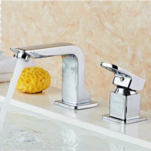 Vidric 2 Piece Bathroom Faucet Basin Faucets Deck Mounted Bathroom Tap Set 2 Hole Faucet Mixer Crane 2pcs/set