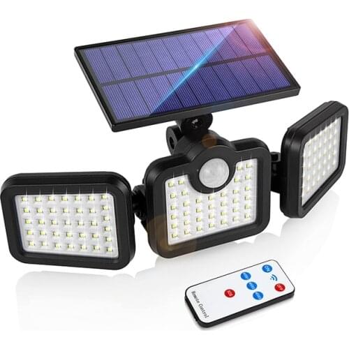 Solar Led Light Outdoor Waterproof Motion Sensor Solar Garden Lights 3 Heads Powerful Outdoor Lighting Solar Energy Wall Lamp