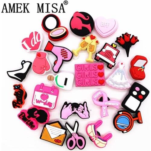 23 Kinds of Fashion Sweet Style Shoe Charms Accessories Cute Girl Series PVC Shoe Decoration for Croc jibz Kids Party X-mas Gift