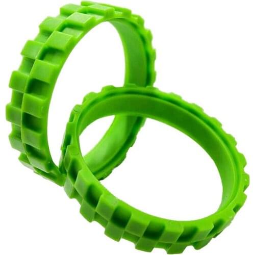 Green Tires for IROBOT ROOMBA Wheels Series 500, 600, 700, 800 and 900 (Pack of 2) Great Adhesion and Easy Assembly