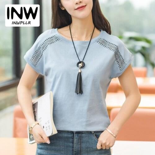 Womens Tops And Blouses Shirts Ladies Hollow Batwing Sleeve Shirts Tops Summer Plus Size Blusas Femme Cotton Blouse Mujer