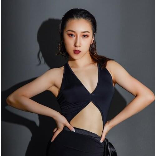 2020 Latin Dance Costumes For Women Sexy Deep V-Neck Tops Robe Danse Female Performance Latin Dance Wear Salsa Dress DQS4886