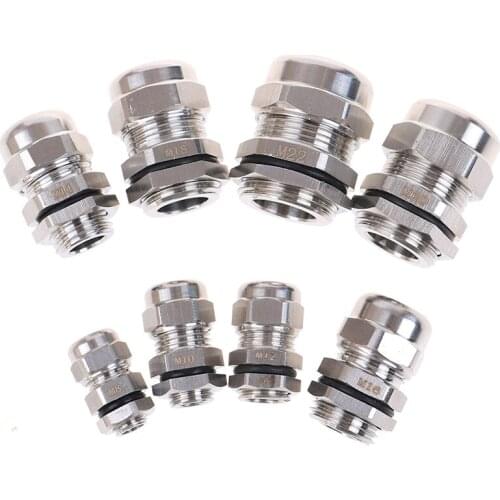1Pcs M8 M10 M 12 M14 M16 M18 M20 M22 Metric Cable Gland Waterproof Explosion Proof 304 Stainless Steel Connector