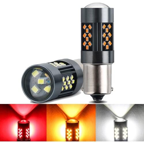 2PCS 1156 BA15s 7506 P21W R10W Super Bright LED Car Tail Brake Light Turn Signal Lamp Auto Reverse Bulb Daytime Running Light