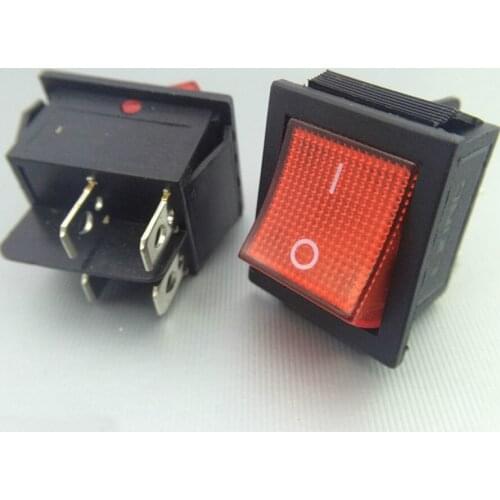 2Pcs Rocker Switch Rocker Switch Power Switch 4 Foot Switch With Light KCD4-201N KCD-102