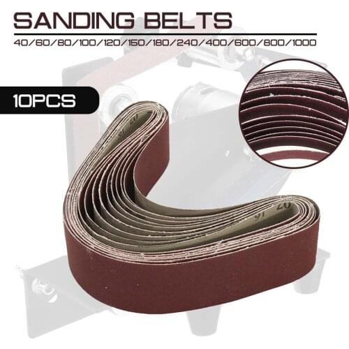 30mm x 580mm 60 to 1000 Grit 10pcs Sanding Belts For Belt Sander Attachment Use Motor/Angle Grinder